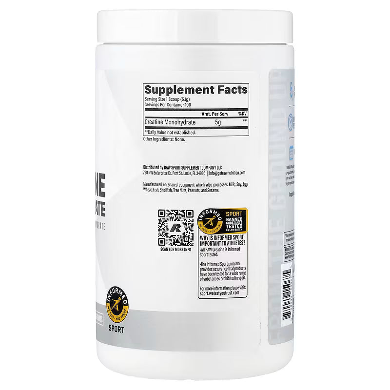 001-RAW CREATINA MONOHIDRATADA EN POLVO 100 serv