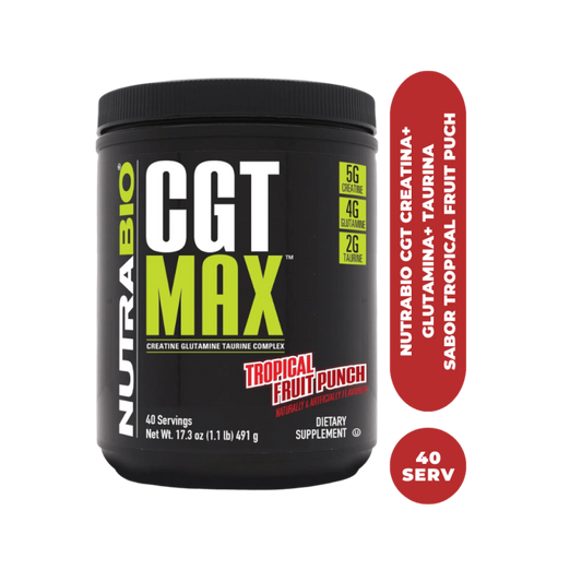 001-NUTRABIO CGT CREATINA + GLUTAMINA + TAURINA 40 servidas